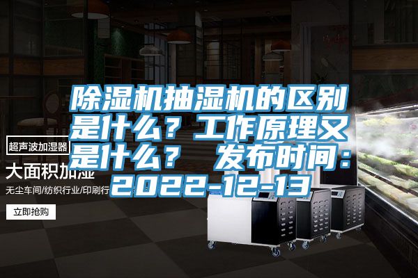 除濕機(jī)抽濕機(jī)的區(qū)別是什么？工作原理又是什么？ 發(fā)布時(shí)間：2022-12-13